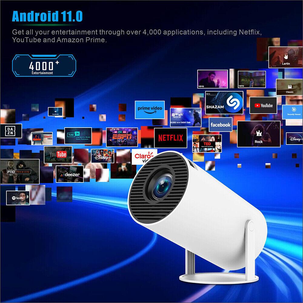 5G 4K Smart Projector HD LED Android with WiFi Bluetooth HDMI USB for Home Theater Office