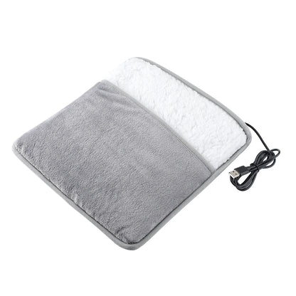 USB Powered Foot Warmer Heating Mat – Dual-Side Heat Soft Plush Winter Warmer