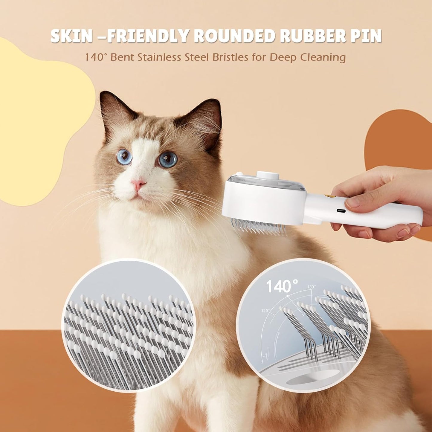 Cat Steam Brush For Shedding Spritz Defur Comb For Cats Cloud Care Cat Brush For Indoor Cats Shedding Steam Cat Brush For Long Short Hair Cats Dogs Spray Pet Grooming Brush For Massage Clean