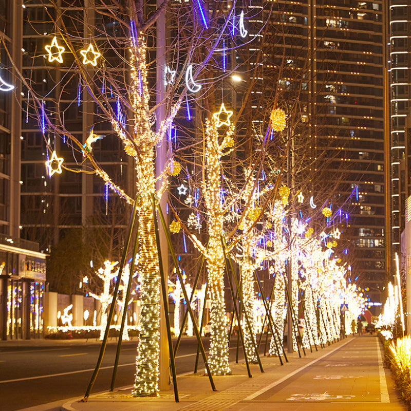 LED string lights, twinkling lights, star lights, solar-powered high-brightness waterproof outdoor decorative ambient lighting strips