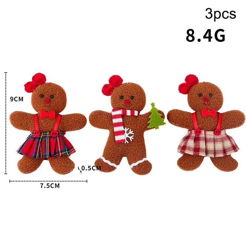 3PCS/Set Christmas Decoration Gingerbread Gifts