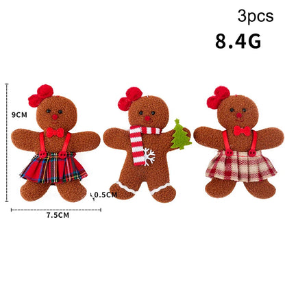 3PCS/Set Christmas Decoration Gingerbread Gifts