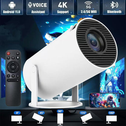 5G 4K Smart Projector HD LED Android with WiFi Bluetooth HDMI USB for Home Theater Office